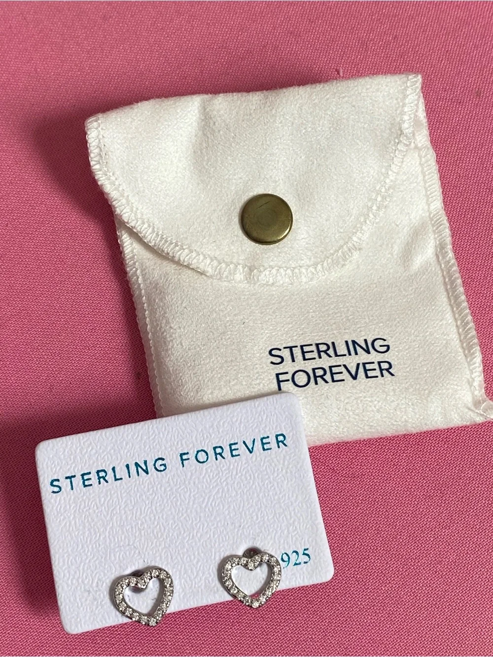 Never-Worm Sterling Silver Heart Stud Earrings from Sterling Forever